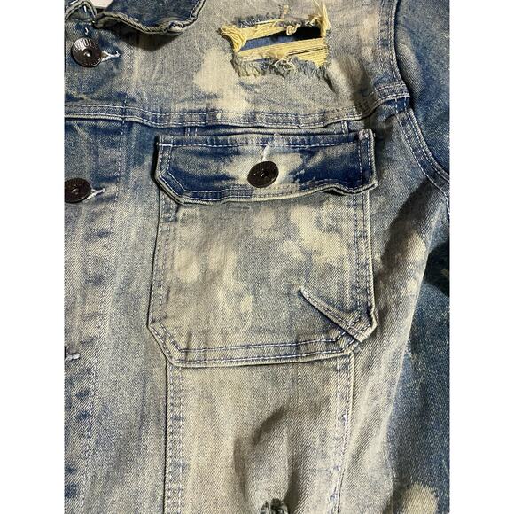 NWOT Mens Woolf Distressed Denim Jacket - Size L - Picture 5 of 8